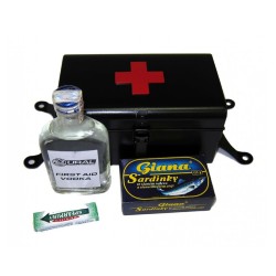 First aid box black matt with red cross